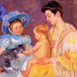 Children Playing with a Cat by Mary Cassatt